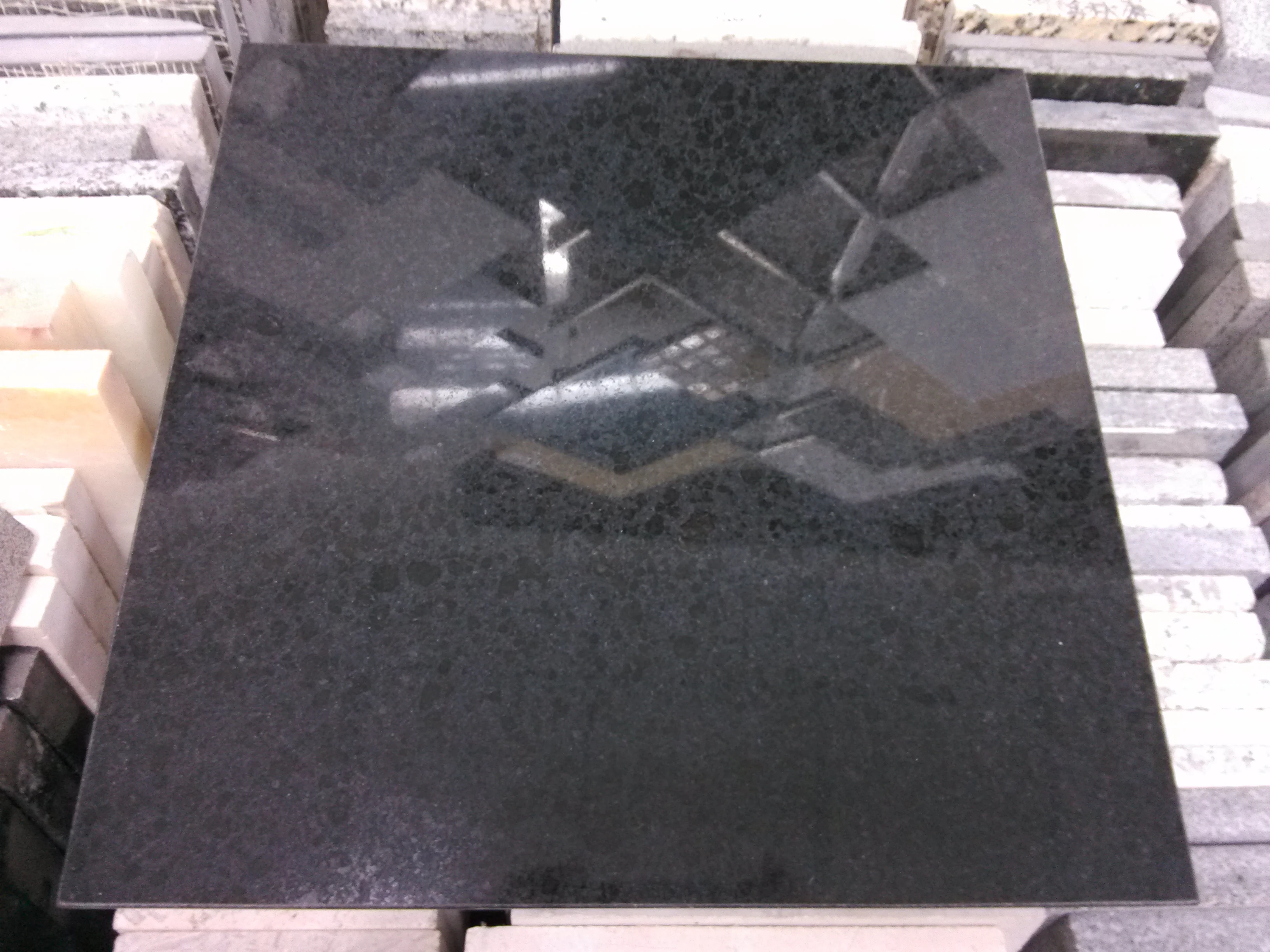 Chinese black pearl basalt stone polished granite g684 floor tiles 60x60
