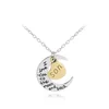 I Love You To The Moon Jewelry Couple Lovers Forever Family Mom Sister Heart letter Pendant Necklace Gift