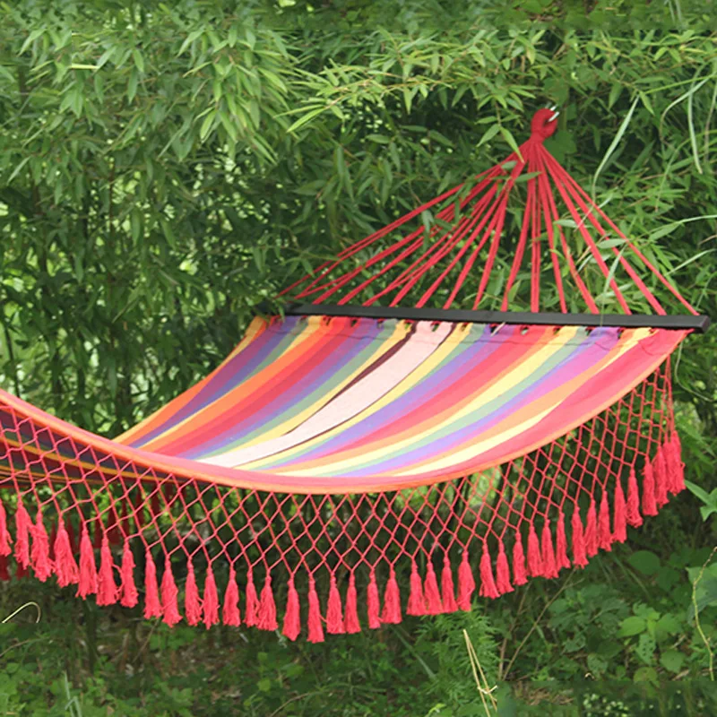 Fringe decoration outdoor travel fashion easy to install floating hanging hammock