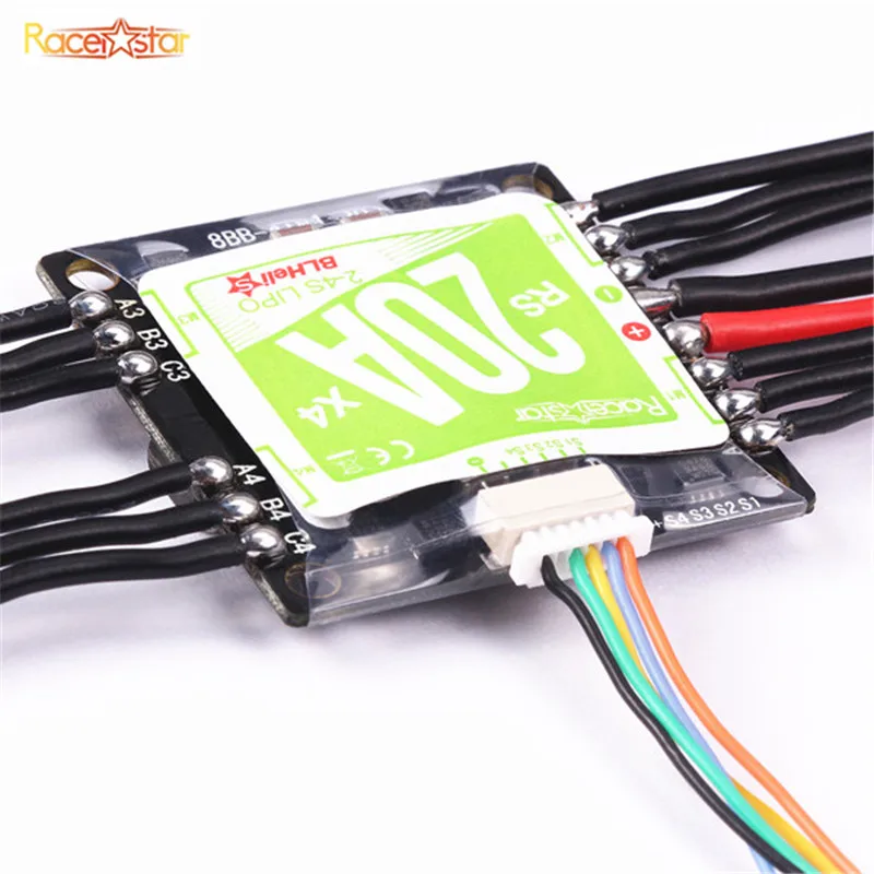 Racerstar RS20Ax4 20A 4 in 1 Blheli_S Opto ESC 2-4S Support Dshot150 Dshot300 fo