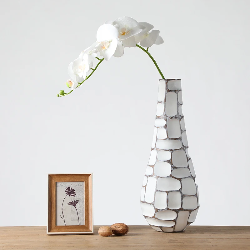 Exquisite Handmade Resin Vases Wedding Artwork White Table Vase Luxury Flower Vase For Home