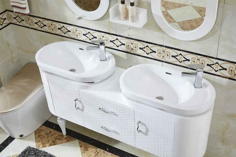 1500mm Double Sink Big size PVC bathroom vanity cabinet