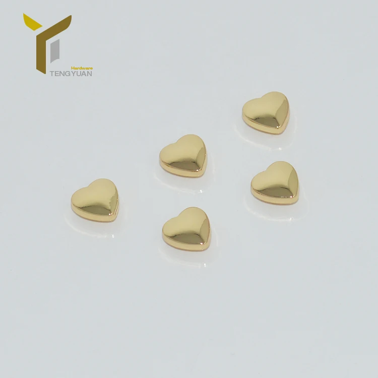 

Fashion metal bag & garment heart shape button metal screw rivet for leather, Light gold or customized