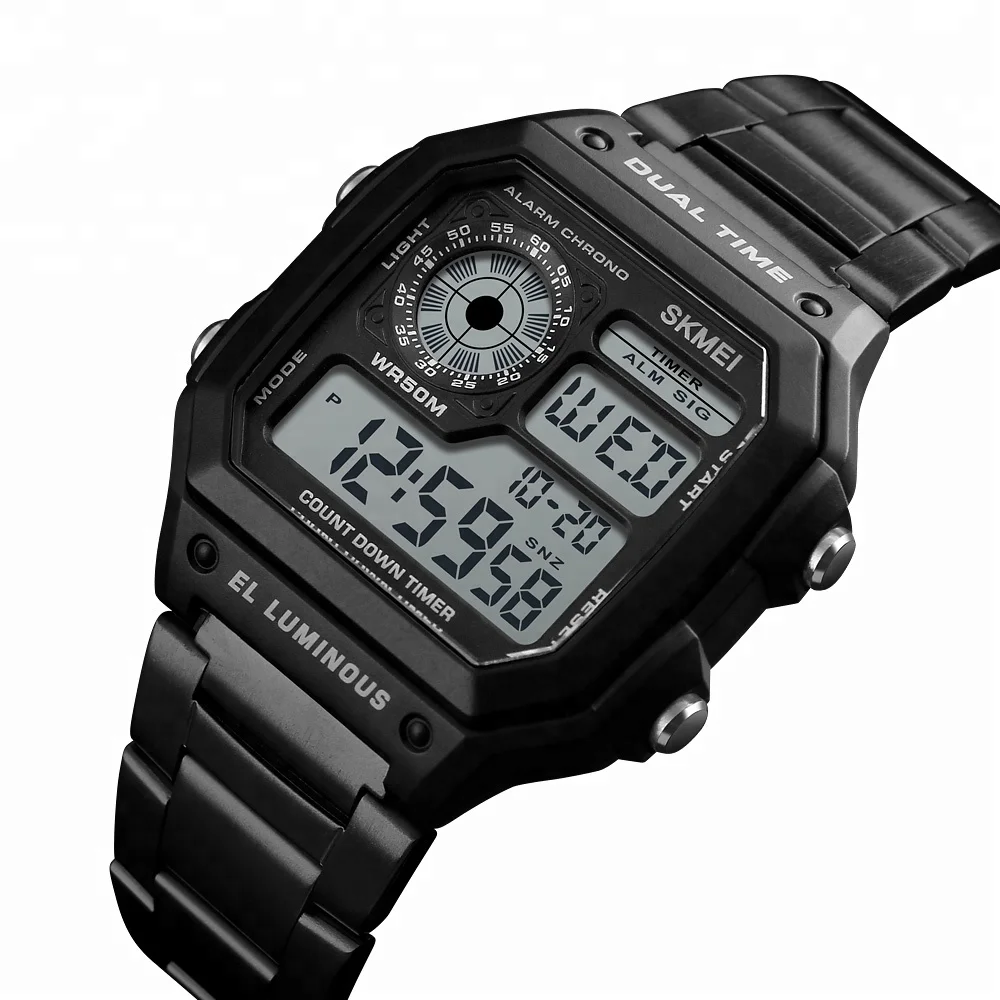 High quality SKMEI popular noble oem digital quartz analog dual time teens watches