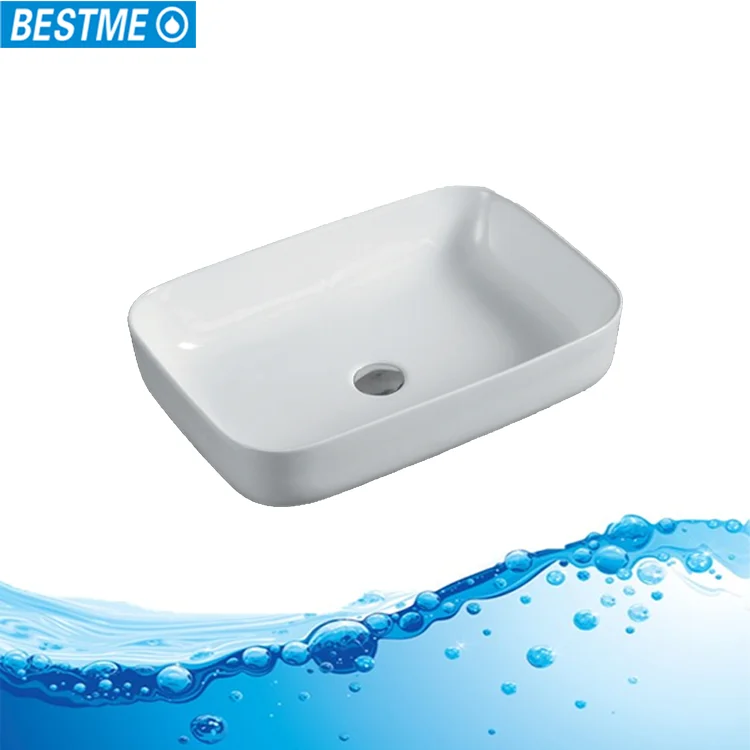 Counter top Square basin ceramic hand wash basin with smooth surface