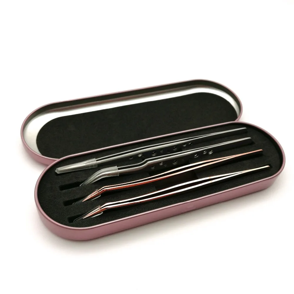 Magnetic Leather Eyelash Tweezer Case Tweezers Set With Case Storage ...