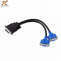 

DMS-59 Pin 5.9mm Male to 2 VGA 15 Pin Female Splitter Adapter Cable Lead Wire For HP Dell Monitor TV Projector Computer New
