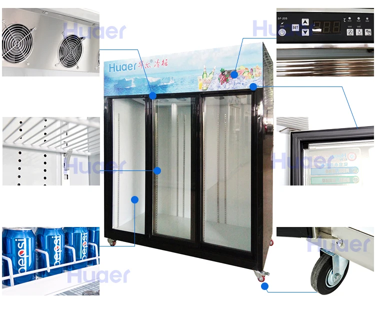 Drink Upright 3 Tempered Glass Door Showcase Luxury Refrigerator Buy