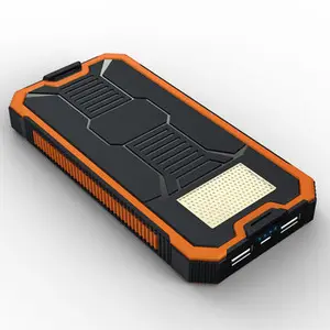 LED Light 10000mAh Mobile Solar Power Bank