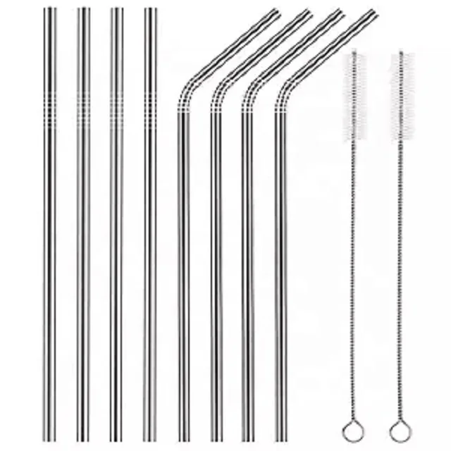 

Stainless Steel  Drinking Metal Straws For Rumblers Beverage, Silver