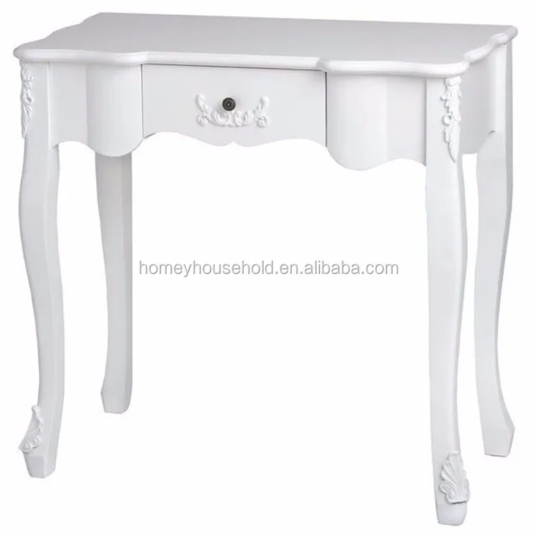 White Hallway Furniture Wooden Baroque Single Drawer Dresser