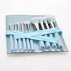 12pcs Brush Set with Bag Tiffany Blue Makeup Brush Set Professional