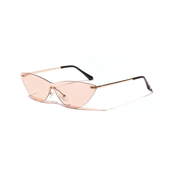 

Wholesale Vintage Frameless Candy Color Cat Eye Sunglasses Women Retro