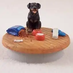 Conversation Concepts Miniature Rottweiler Candle Topper Tiny One "A Day at Home" (Set of 6)