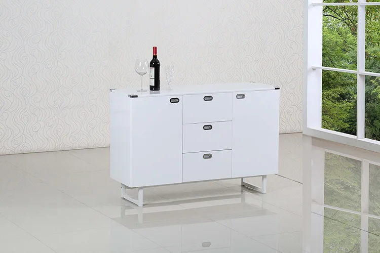 White simple design home kitchen dining room living room entryway storage cabinet wooden side cabinet modern 