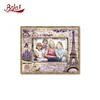 Exquisite purple lavender and eiffel towel pattern wood photo frame