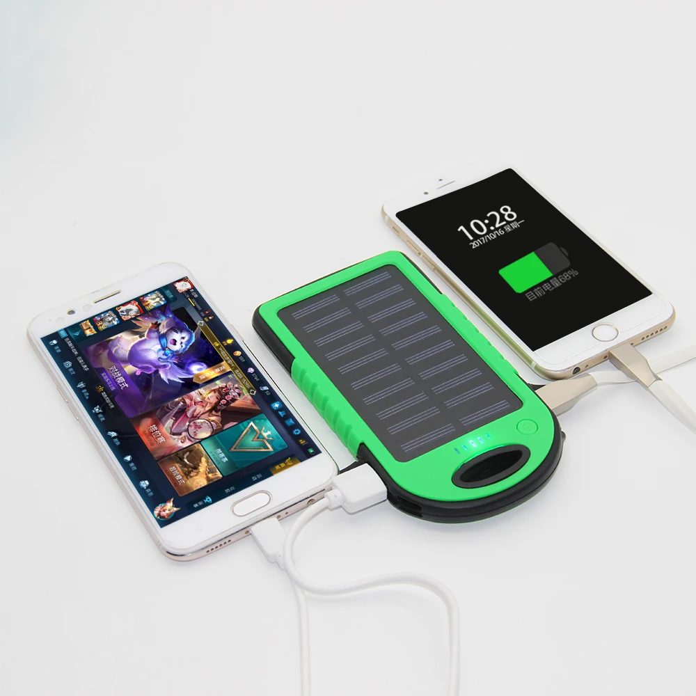 Factory Hot Sell 1.2w 5000mah Portable Waterproof Solar Mobile Phone