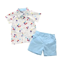 

Casual Baby Boy Clothing Sets with Cartoon Patten Short Sleeves Shirt+Shorts 2Pieces Baby Summer Wear