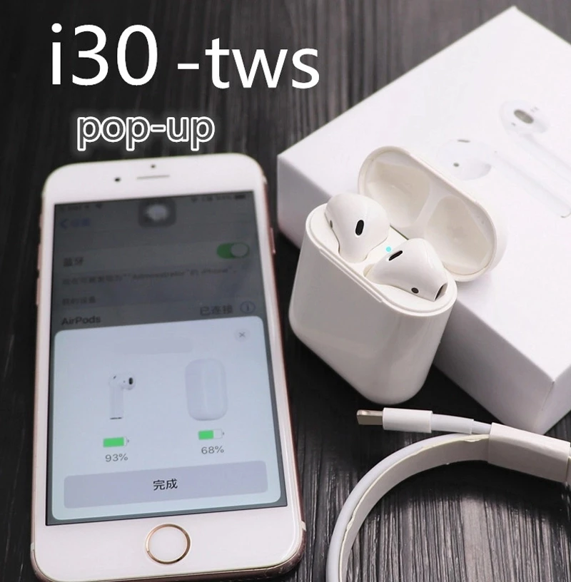 

Dongguan 2019 I30 Tws Pop-Up 1:1 5.0 Earphone Wireless Twin In-Ear Stereo Earbuds Blue Tooth Touch Earbud