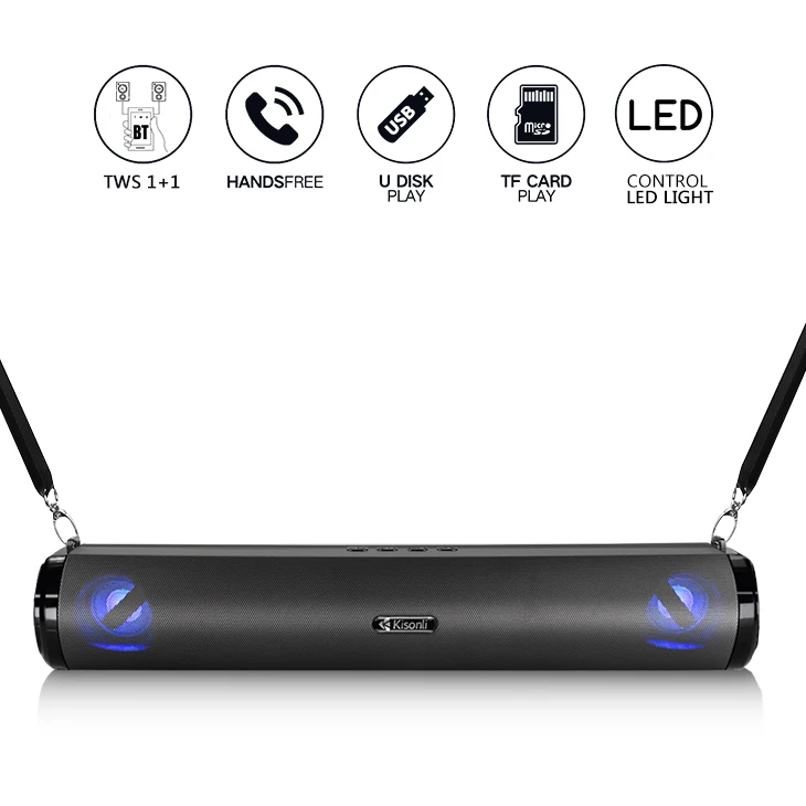 Kisonli Newest Model Outdoor Active LED Wireless Two-way 1200mAh TWS 1+1 Speaker - ANKUX.COM