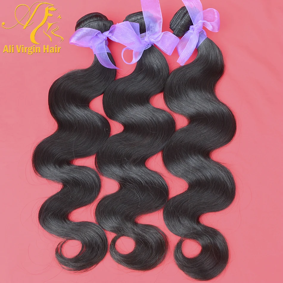 

Tangle Free Ali Virgin Malaysian Body Wave 3PCS/Lot Grade 8A Virgin Malaysian Hair Free Shipping, Natural color