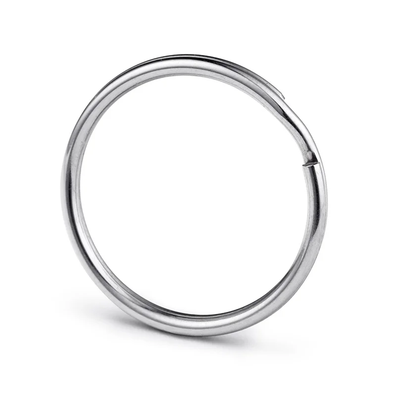 

Nickel Plated Steel Split Key Rings Round Edge Style Wholesale Keyring for DIY