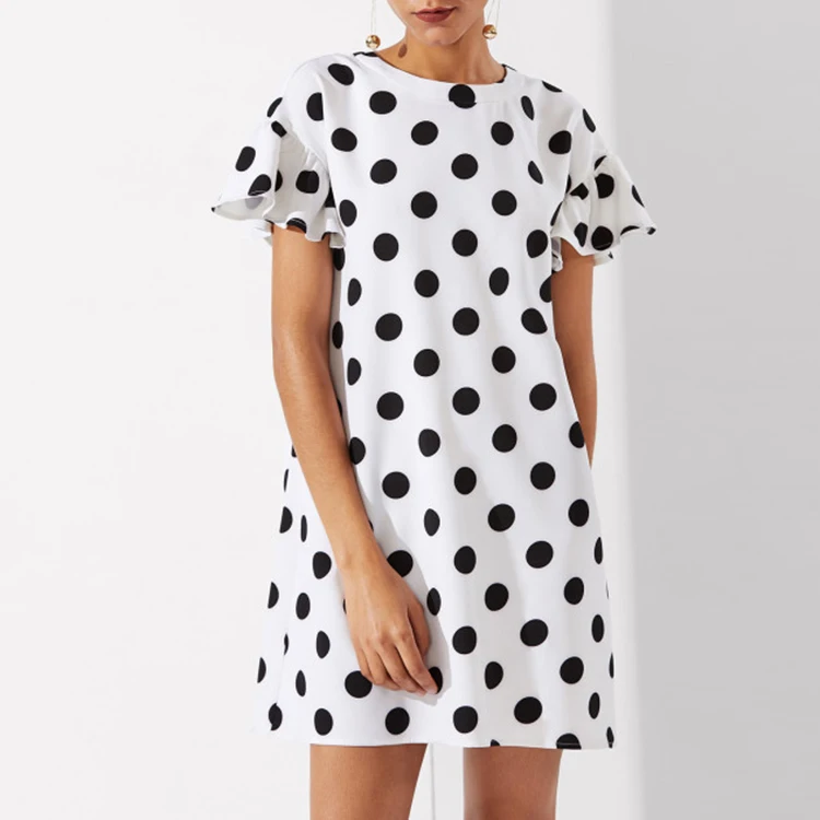 white polka dot summer dress