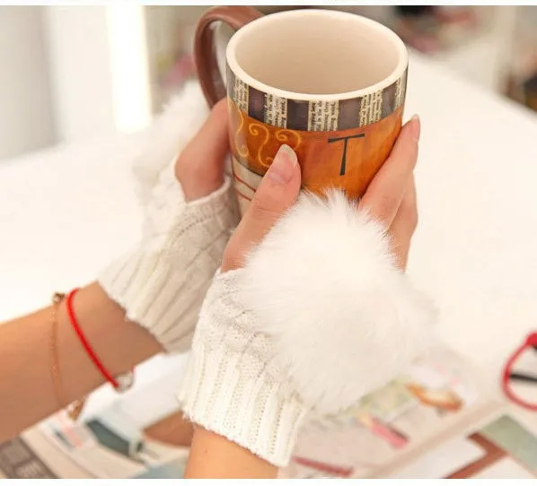 Women Winter Fur Gloves