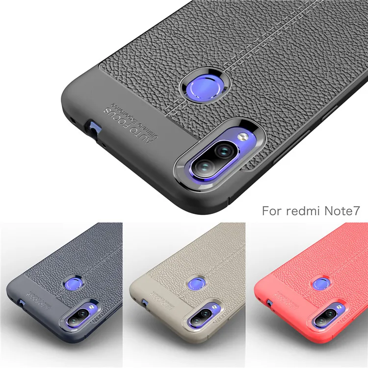 Hot Sell Litchi pattern Soft Tpu case for Redmi Note 7