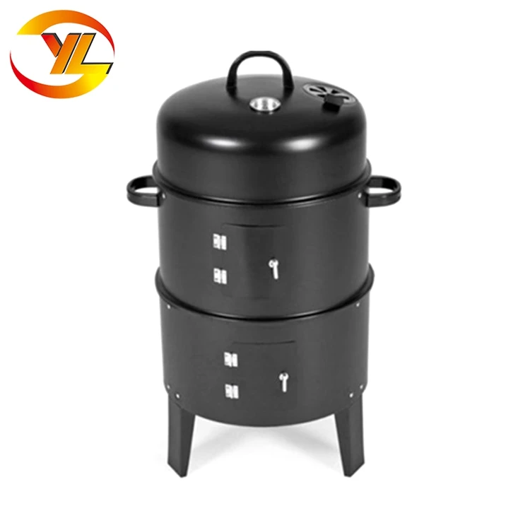 15'' Steam Smoker Charcoal Cylinder Barbecue Bbq Grill Buy Smoker