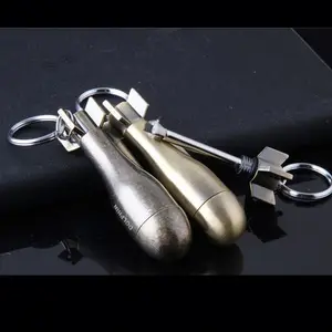 Creative Metal Missile-shape emergency  Match With Key Buckle Logo Customized Wholesale matchstick  lighter 628