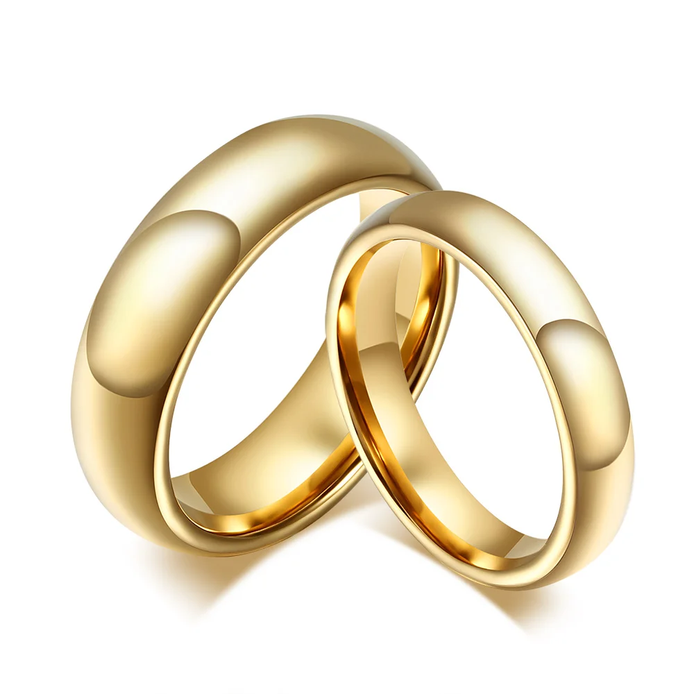 

OBE New arrival simple width 6mm gold plated couple Tungsten Steel carbide Wedding Ring wholesale