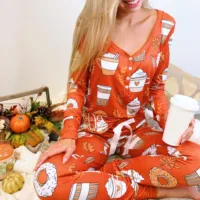 

Wholesale Monogrammed Women Happy Fall Pajama Set