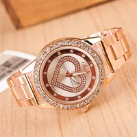 

2016 newest design fashion heart gold watches with high quality HW10