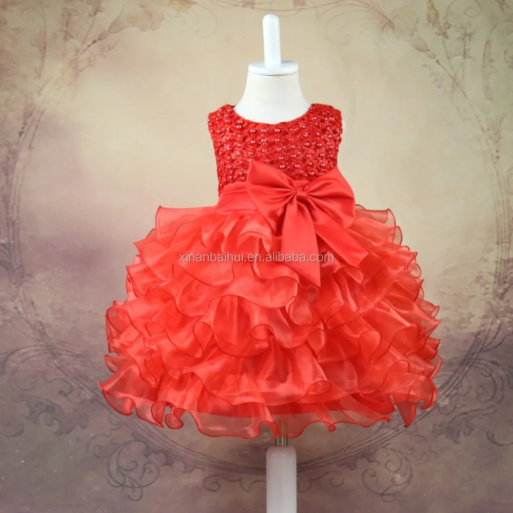 

British style girls puffy dresses for kids Little girl princess evening party dress Newborn baby Christening Gown