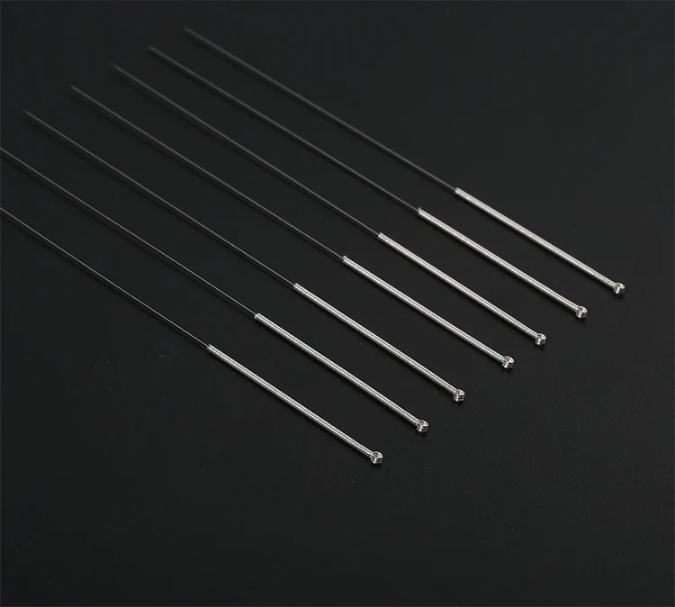 Stainless Steel Wire Spring Handle Acupuncture Needles Without Loop