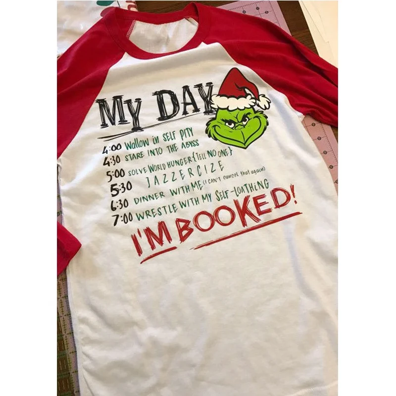 

Christmas Grinch I'm Booked Baseball T-Shirt Wholesale Personalized
