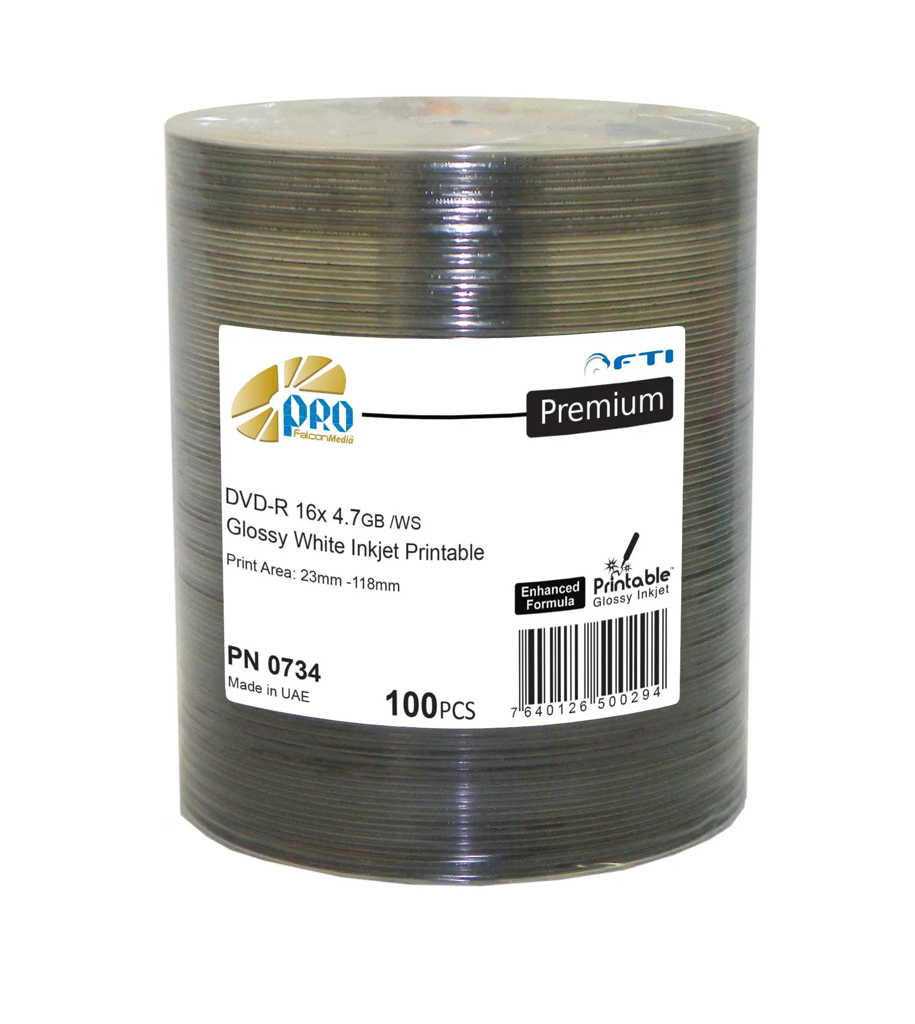 Buy Printable Blank DVDs DVD R Falcon Glossy White Inkjet Hub 