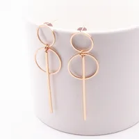 

New Fashion Earrings Punk Simple Gold/ Silver / Long Section Tassel Pendant Size Circle Ladies Earrings