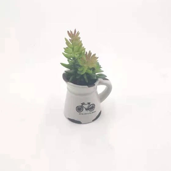 

Hot Selling Artificial Flowers, Multi-flesh,white Ceramic artificial plant pot, Household High-grade Decorative Ornaments, Green