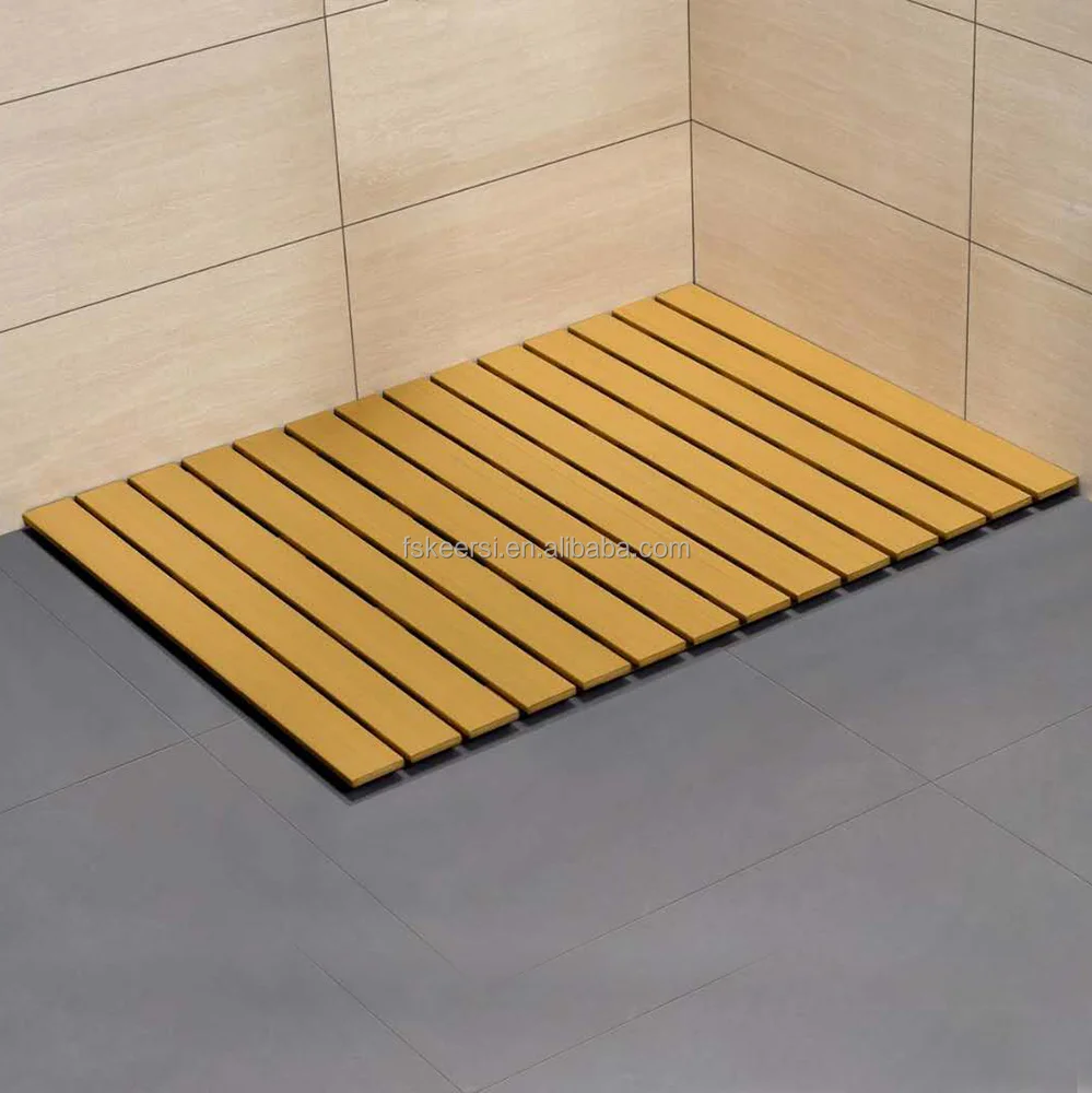 Rutschfeste kunststoff holz bodenmatte für duschwanne bad ...