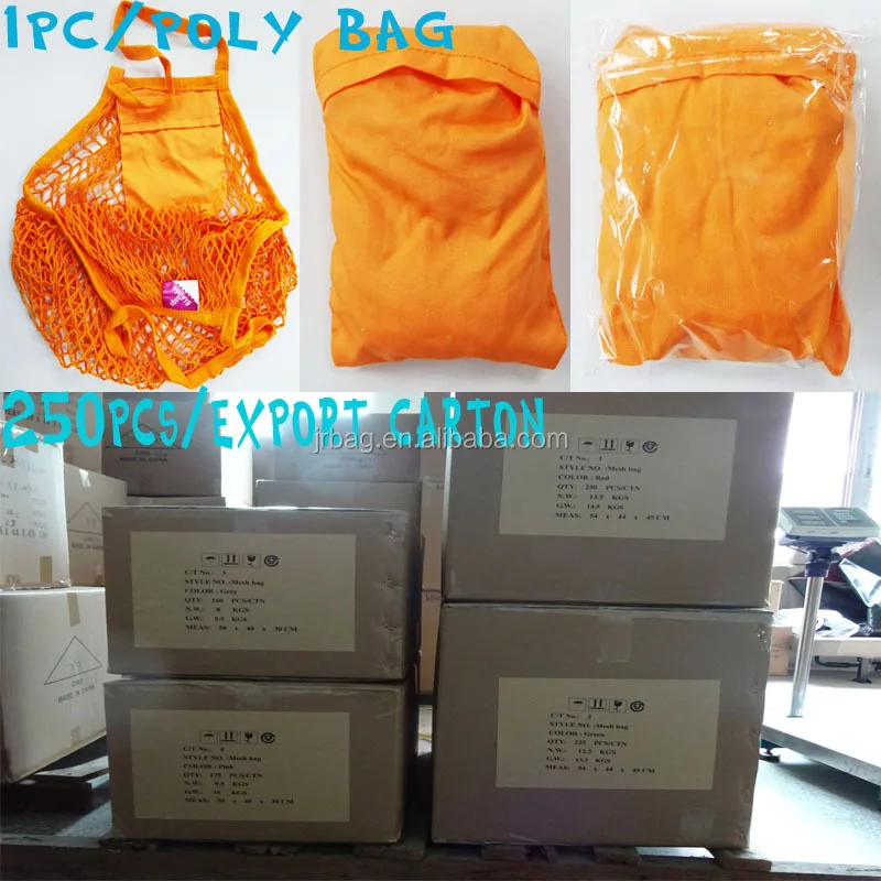 Factory Made Small Natural Color 100% Cotton Mesh Bag & Net Bag