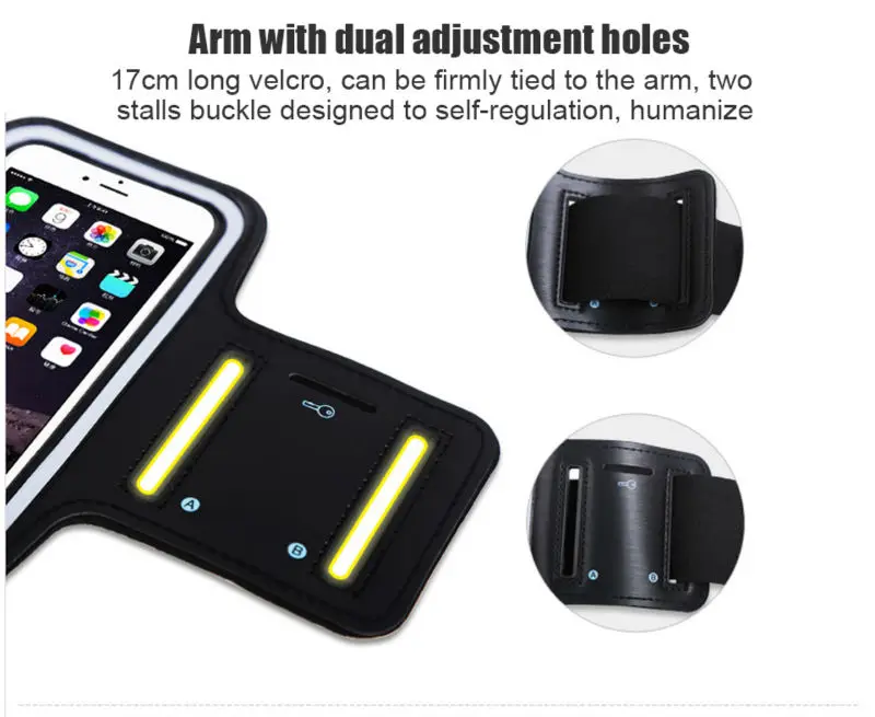 Universal Gym Running Workout Large Arm Band for Smartphone with Key Holder