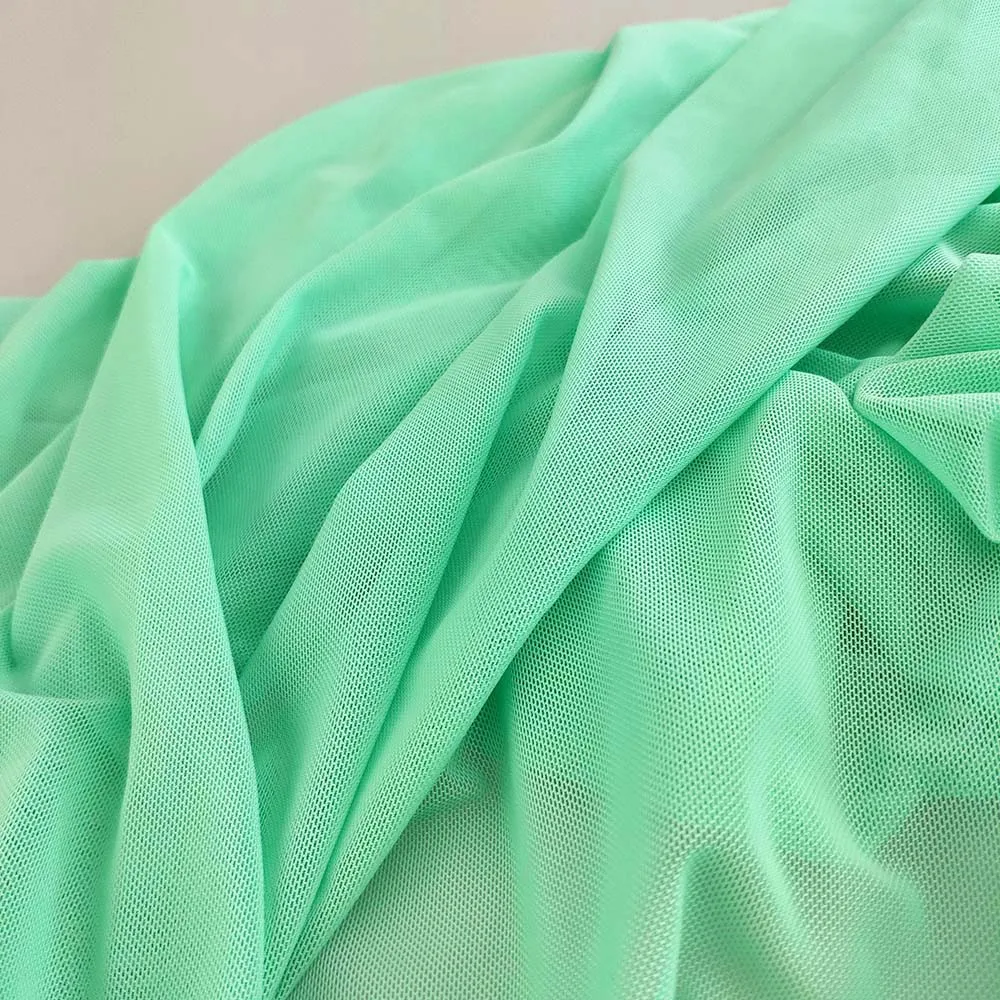 In Stock White Black Soft 4way Stretch Polyester Spandex Tulle Elastic