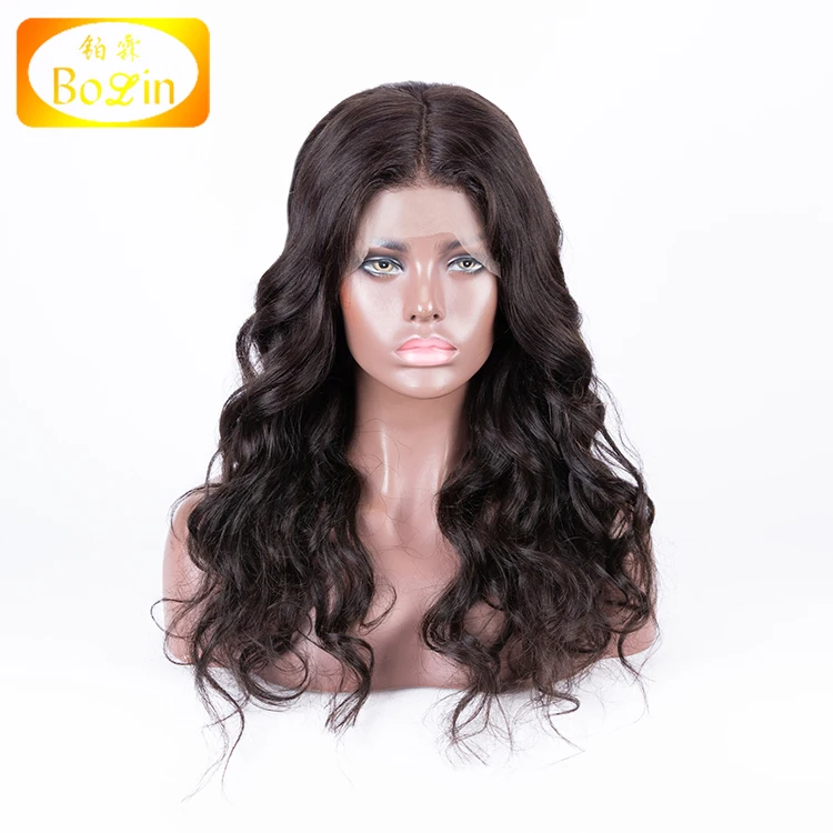 

Natural black Natural wave 100% Virgin Indian Temple Hair Full Lace Wig