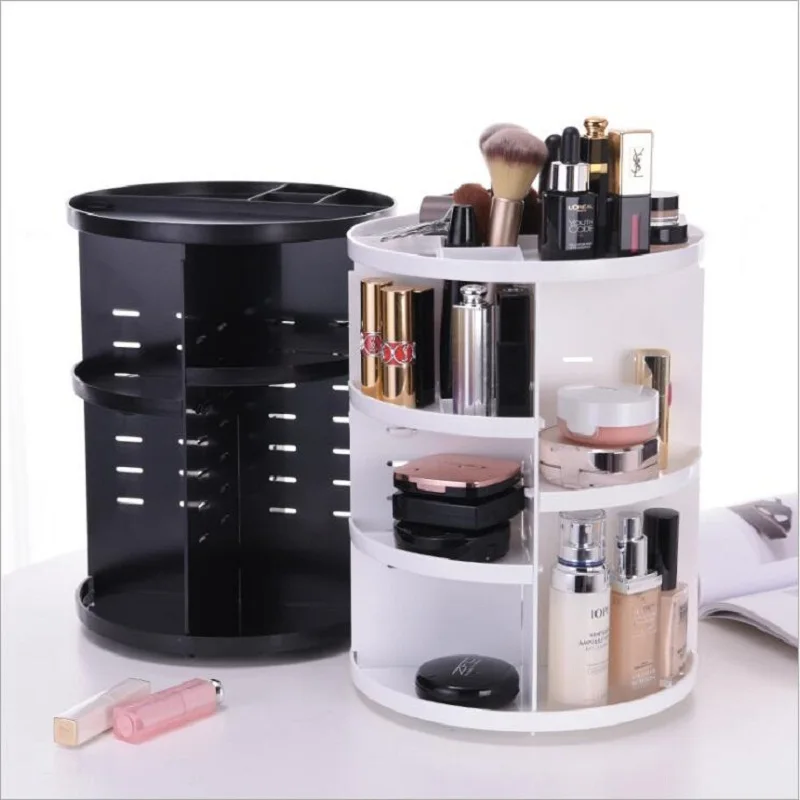 

Fashion 360-degree Rotating Makeup Organizer Box Brush Holder Jewelry Organizer Case Jewelry Makeup Cosmetic Storage Box