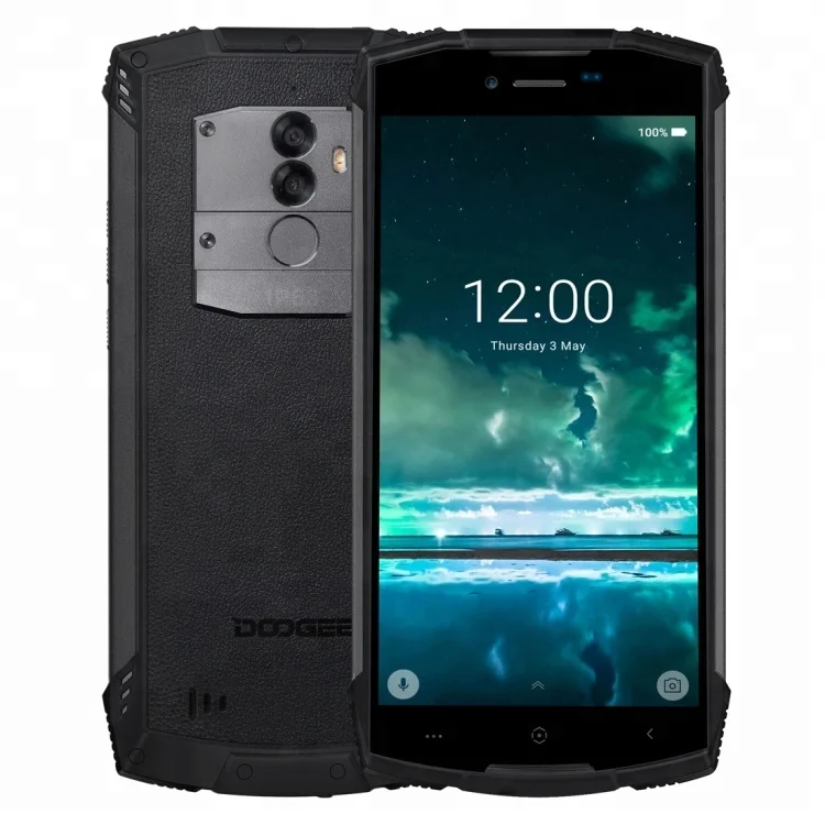 

2019 Cheapest Original 5.5 Inch DOOGEE S55 Triple Proofing Smart Phone 4GB 64GB Mobile Phones with 5500mAh big Battery, Black;orange