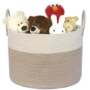 Image of 2019 New products customized handmade cotton rope storage woven basket baby laundry basket