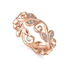Sterling Silver Flowers Leaves Finger Rings Dazzling Meadow Stackable Vine Left Simple Ring Birthday Jewelry Gift for Women