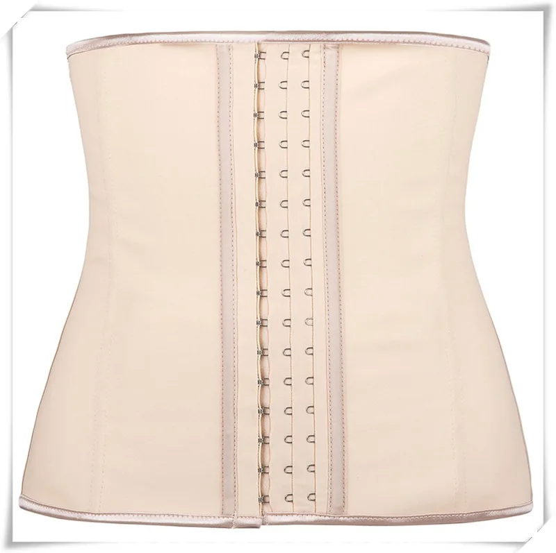 

Women's 9 steel boned 2 layers 5A latex waist trainer natural rubber corset shapewear waist trimmer, Customized color